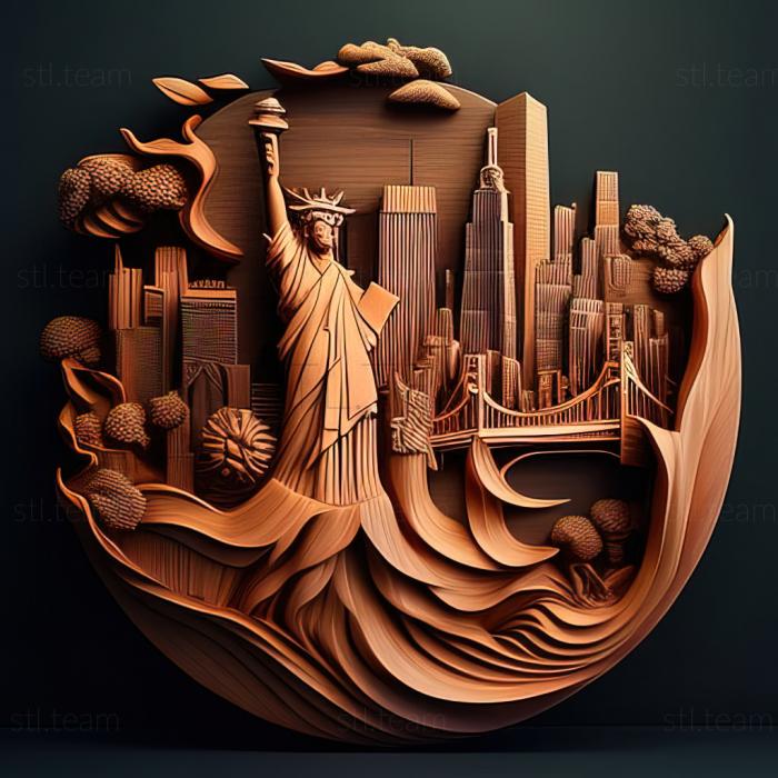 3D модель Нью-Йорк (STL)